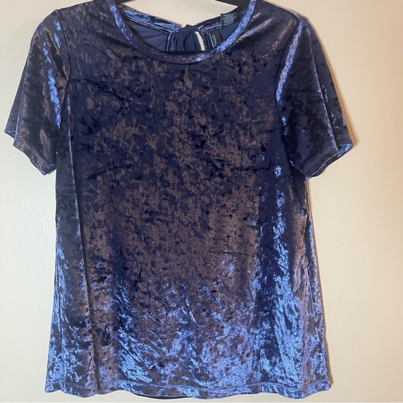 Cynthia Rowley Velvet Top in Rich Blue - Picture 2 of 9